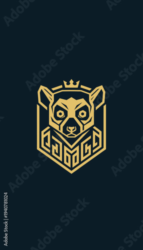 Golden Lion Head Crest Logo Design 12.