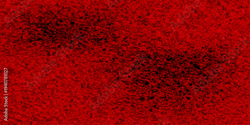 Abstract Crimson Red and Black Distressed Grunge Texture with Rough Painted Surface and Intense Noise Splatter for Dark Dramatic Graphic Design Use.