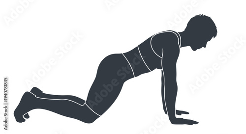 Vector illustration of woman in plank position