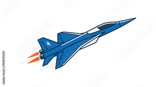 Flat vector icon of a stealth fighter jet aircraft, isolated object, angular stealth aircraft shape