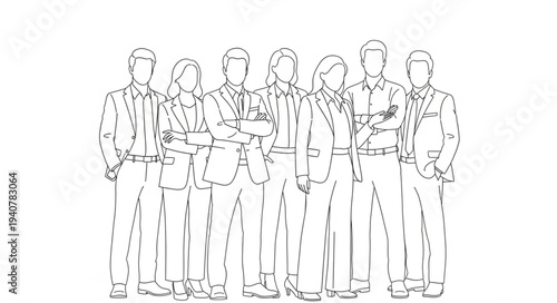 Group of Diverse People Standing Together in Uniforms.