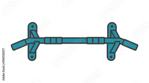 Flat vector icon of a pull up bar workout equipment, isolated object, minimal flat design with outline stroke, solid colors without gradient