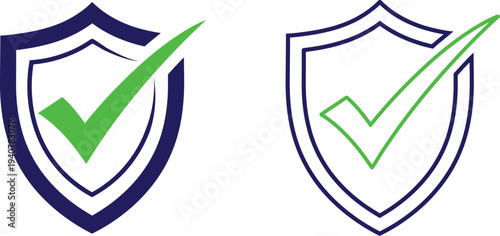 Shield icons with green checkmarks for security and validation