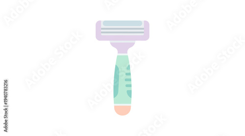 Flat vector icon of a shaving razor, isolated object, simple flat design, pastel color palette