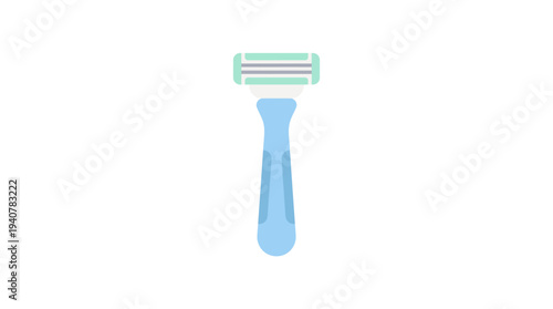 Flat vector icon of a shaving razor, isolated object, simple flat design, pastel color palette