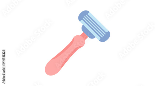 Flat vector icon of a shaving razor, isolated object, simple flat design, pastel color palette