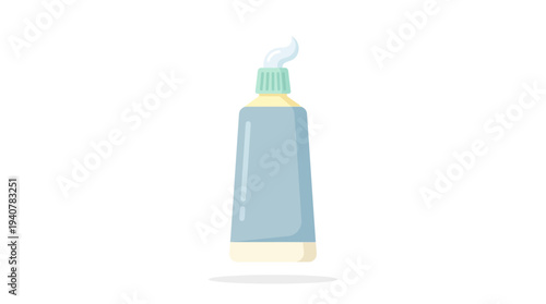 Flat vector icon of a toothpaste tube, isolated object, simple flat design, pastel color scheme