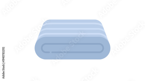 Flat vector icon of a folded bathroom towel, isolated object, simple flat design, pastel color scheme