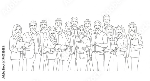 Group of soldiers standing together in formation holding a tablet.