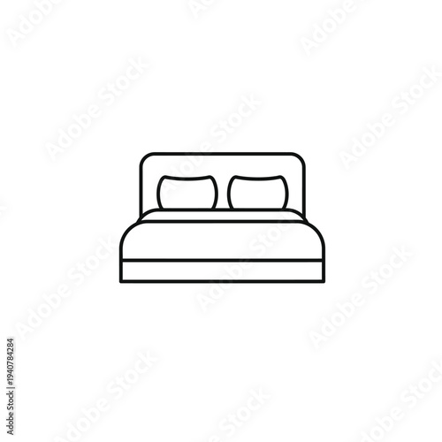Minimalist Bed Illustration Simple Bedroom Furniture Design.