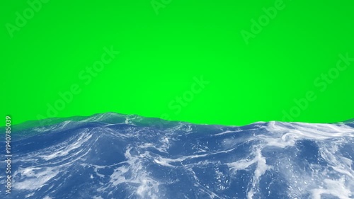 Wallpaper Mural Ocean Waves Over Green Screen Background With Realistic Blue Water Surface For Compositing Torontodigital.ca