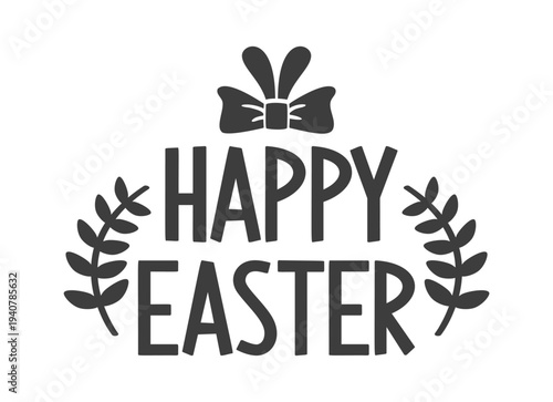 Happy Easter decorated typography text