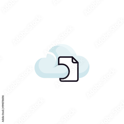 Cloud Storage Icon Simple Design Element.