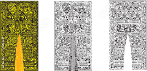 Kiswa Kaaba Mecca Door Calligraphy CNC Laser Cut Vector
