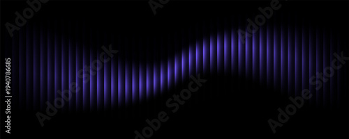 Ribbed fractal glass texture with dreamy purple and black gradient, futuristic elegant mysterious background, bold dynamic design blending bright colors with geometric symmetry, modern vector