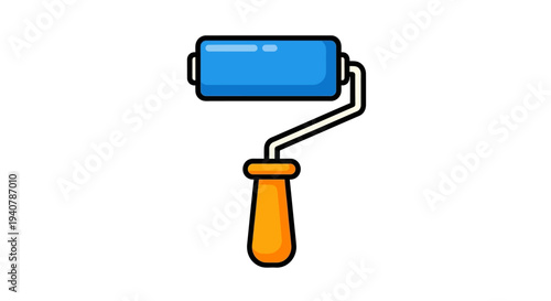 Cartoon Paint Roller Icon for Home Improvement