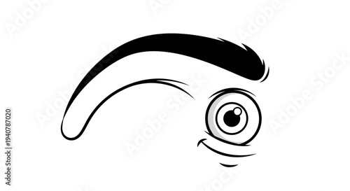 Playful Winking Cartoon Eye with a Friendly Smile