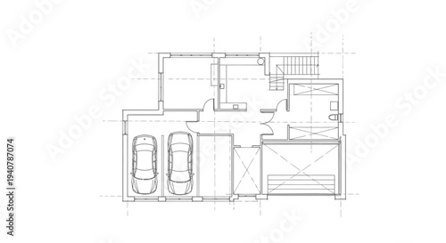 Detailed architectural floor plan showcasing a modern house blueprint with garage.