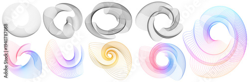 Spiral Wave Line Shapes Set