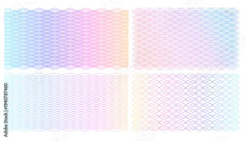 Guilloche Security Pattern Background Set