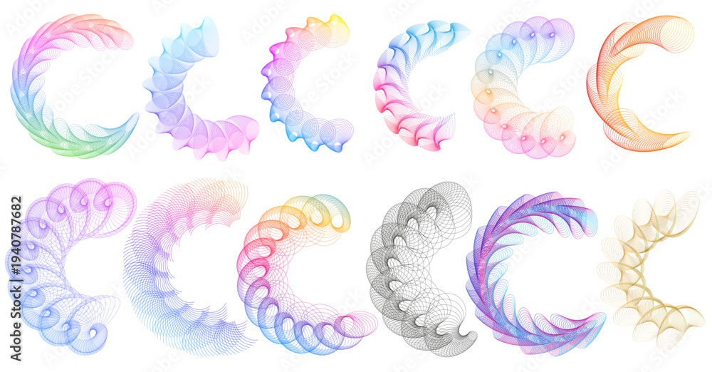 Fototapeta premium Colorful Spiral Wave Arc Element