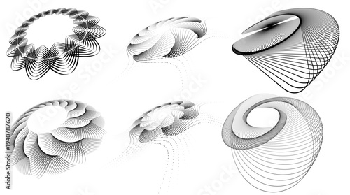 Dotted Spiral Motion Abstract Vector