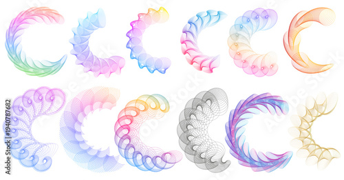 Colorful Spiral Wave Arc Element