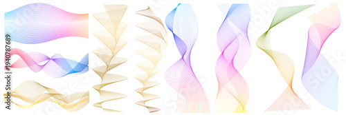 Colorful Flowing Wave Curves Collection