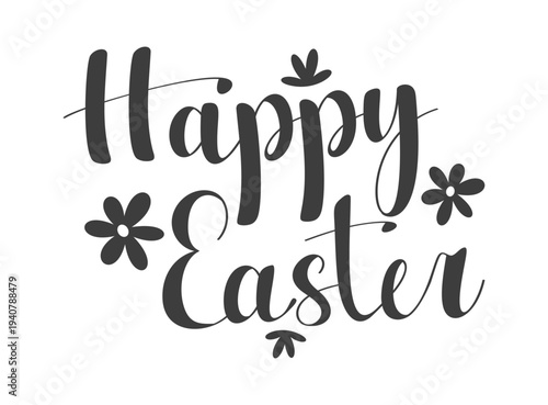 Happy Easter cute handwritten lettering