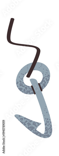 Fishing hook phishing symbol design