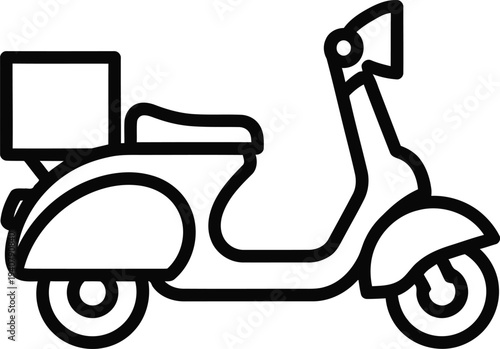 Delivery motor scooter with storage box for fast city transport service