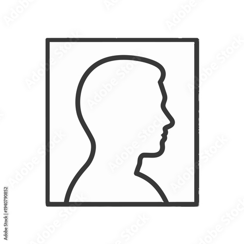 Simple black and white line drawing of a person's profile.