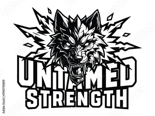 Fierce Wolf Head with Unleashed Power and Untamed Strength Logo Design