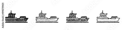 Sketch ferry icon design set