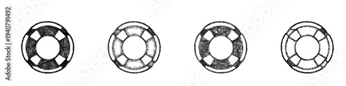 Sketch lifebuoy icon design set