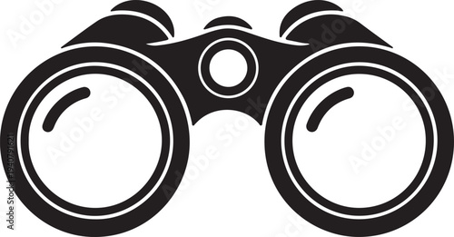 Binoculars icon, search and discovery symbol, exploration and vision graphic
