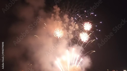 Wallpaper Mural Spectacular Fireworks Display Illuminating the Night Sky with Vibrant Colors. Torontodigital.ca