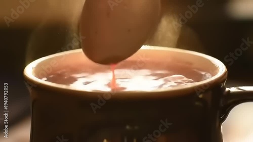 Wallpaper Mural Stirring hot beverage in a mug. Torontodigital.ca