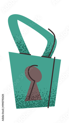 Padlock cyber security symbol design