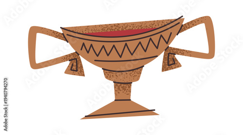 Ancient Greek kylix pottery element