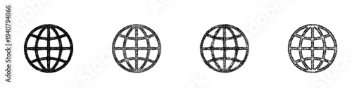 Sketch globe icon design set