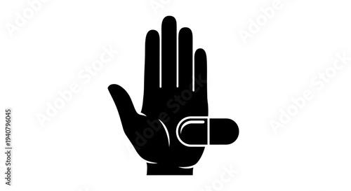 Black Hand Gesture with Bracelet.