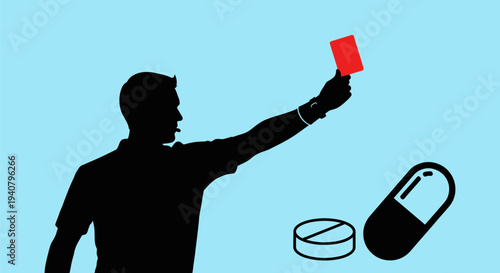 Referee Showing Red Card to Football Player.