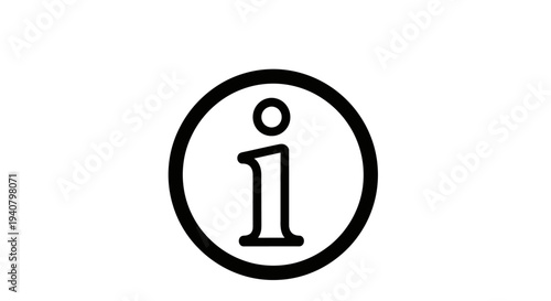 Information symbol icon graphic for help, support, frequently asked questions, and general guidance on a white background.