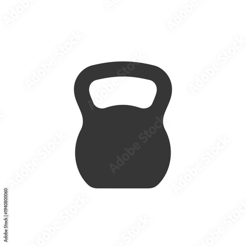 Minimalist kettlebell icon design, a simple graphic representation for fitness, strength training, and gym workout concepts, ideal for health and exercise applications