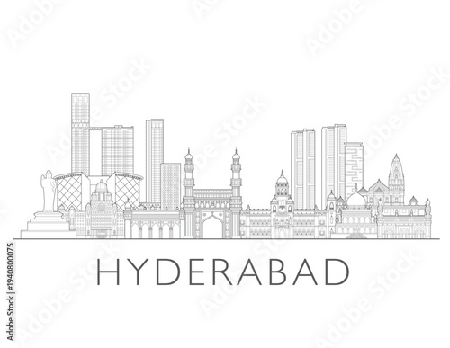 Fotografie Hyderabad skyline, India