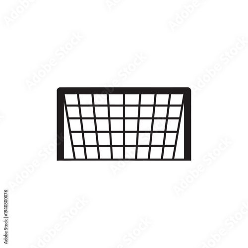 Simple graphic icon of a sports goal with a net, ideal for soccer or football game interfaces and athletic event designs