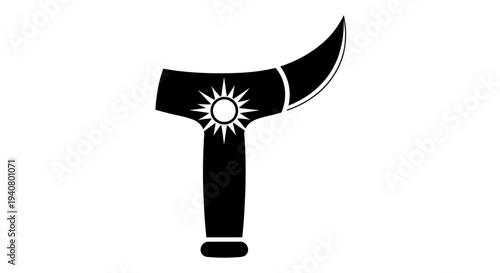 Sickle with Sun Symbol on Handle.