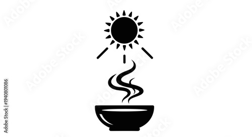 Steaming Hot Bowl of Soup Illustration.