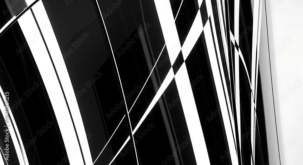 Obraz Modern black and white architectural abstract background with geometric shapes